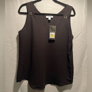Nine West Women's Elegant Black Sleeveless Blouse